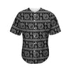 Black And White Warli Tribal Print Men's Baseball Jersey