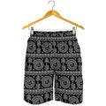 Black And White Warli Tribal Print Men's Shorts