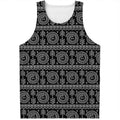 Black And White Warli Tribal Print Men's Tank Top