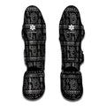 Black And White Warli Tribal Print Muay Thai Shin Guards