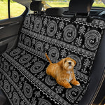 Black And White Warli Tribal Print Pet Car Back Seat Cover