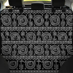 Black And White Warli Tribal Print Pet Car Back Seat Cover