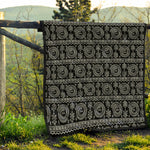 Black And White Warli Tribal Print Quilt