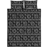 Black And White Warli Tribal Print Quilt Bed Set