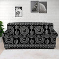 Black And White Warli Tribal Print Sofa Cover