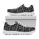 Black And White Warli Tribal Print White Sneakers