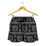 Black And White Warli Tribal Print Women's Shorts
