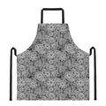 Black And White Western Flower Print Apron