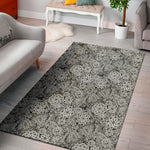 Black And White Western Flower Print Area Rug