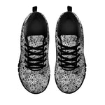 Black And White Western Flower Print Black Sneakers