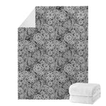 Black And White Western Flower Print Blanket