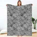 Black And White Western Flower Print Blanket