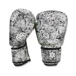 Black And White Western Flower Print Boxing Gloves