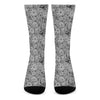 Black And White Western Flower Print Crew Socks