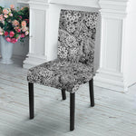 Black And White Western Flower Print Dining Chair Slipcover