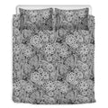 Black And White Western Flower Print Duvet Cover Bedding Set
