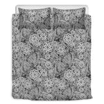 Black And White Western Flower Print Duvet Cover Bedding Set