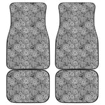 Black And White Western Flower Print Front and Back Car Floor Mats