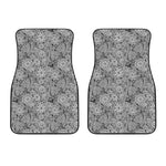 Black And White Western Flower Print Front Car Floor Mats