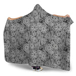 Black And White Western Flower Print Hooded Blanket