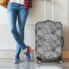 Black And White Western Flower Print Luggage Cover