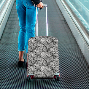 Black And White Western Flower Print Luggage Cover