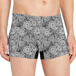 Black And White Western Flower Print Men's Boxer Briefs