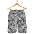 Black And White Western Flower Print Men's Shorts