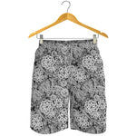 Black And White Western Flower Print Men's Shorts