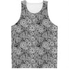 Black And White Western Flower Print Men's Tank Top