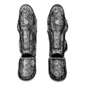 Black And White Western Flower Print Muay Thai Shin Guards