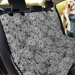 Black And White Western Flower Print Pet Car Back Seat Cover