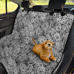 Black And White Western Flower Print Pet Car Back Seat Cover