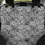 Black And White Western Flower Print Pet Car Back Seat Cover