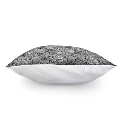Black And White Western Flower Print Pillow Cover