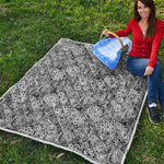 Black And White Western Flower Print Quilt