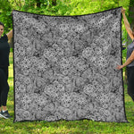 Black And White Western Flower Print Quilt