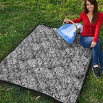 Black And White Western Flower Print Quilt