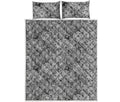Black And White Western Flower Print Quilt Bed Set