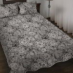 Black And White Western Flower Print Quilt Bed Set