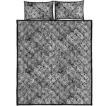 Black And White Western Flower Print Quilt Bed Set