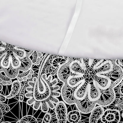 Black And White Western Flower Print Sofa Cover