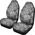 Black And White Western Flower Print Universal Fit Car Seat Covers