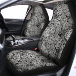 Black And White Western Flower Print Universal Fit Car Seat Covers
