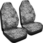 Black And White Western Flower Print Universal Fit Car Seat Covers