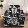 Black And White Wicca Devil Skull Print Armchair Slipcover