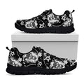Black And White Wicca Devil Skull Print Black Running Shoes
