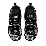 Black And White Wicca Devil Skull Print Black Sneakers