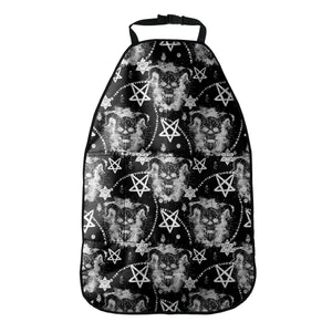 Black And White Wicca Devil Skull Print Car Seat Organizers