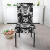 Black And White Wicca Devil Skull Print Dining Chair Slipcover